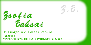 zsofia baksai business card